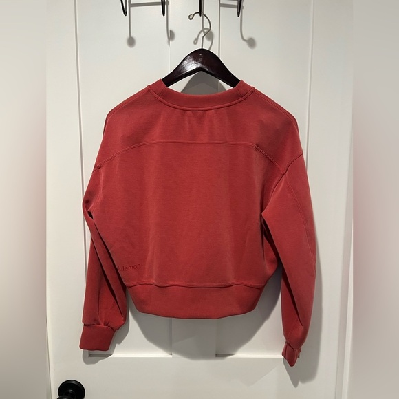 Lululemon Perfectly Oversized Cropped Crew *Softstreme Cayenne- Women's 0 NWOT - Picture 5 of 7
